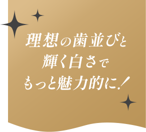 理想の歯並びと輝く白さでもっと魅力的に！